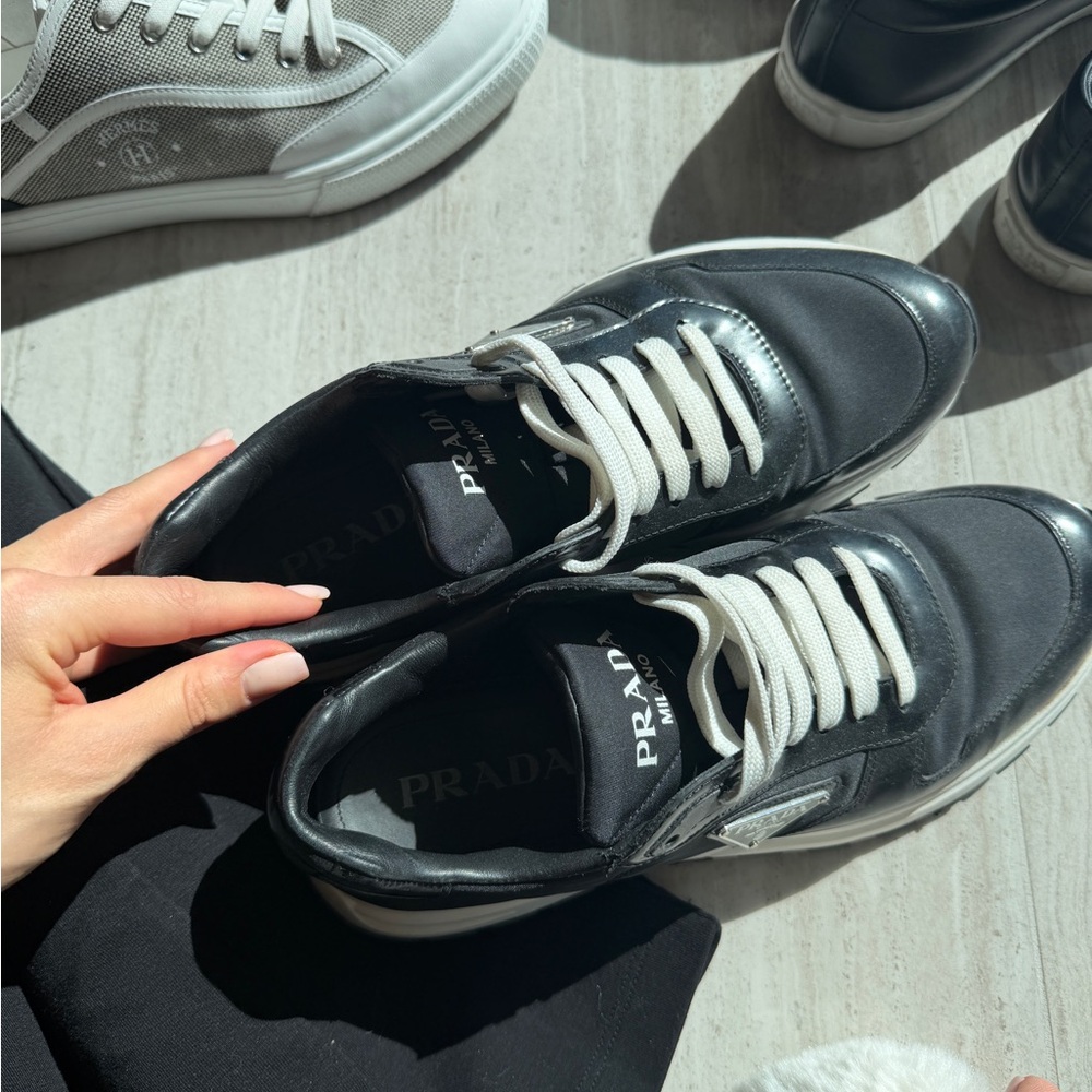Prada Black and White Men's Sneakers - Picture 2 of 3